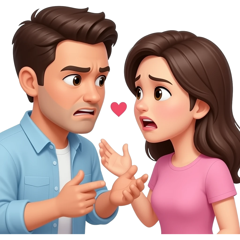 любовь в рамках  ругаются мужчина и женщина emoji
