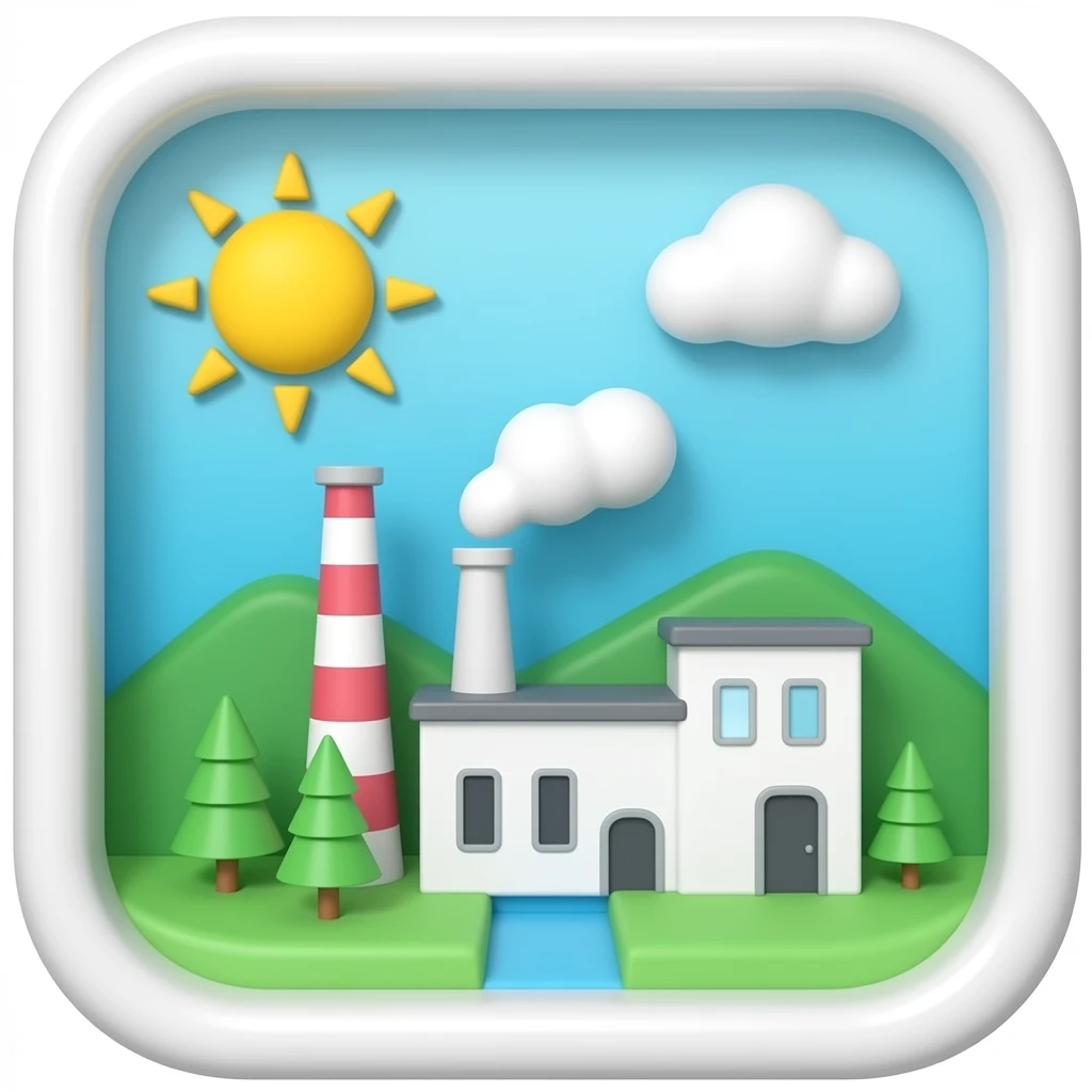 Завод «Монокристалл».. Мини 3D иконка предприятия. emoji