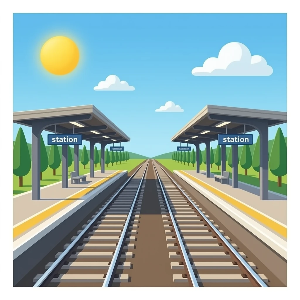 Train station without trains with 2 tracks called emoji station emoji