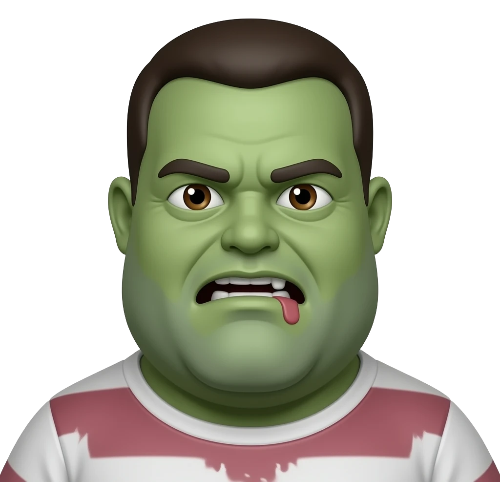 fat zombie pale green skin emoji