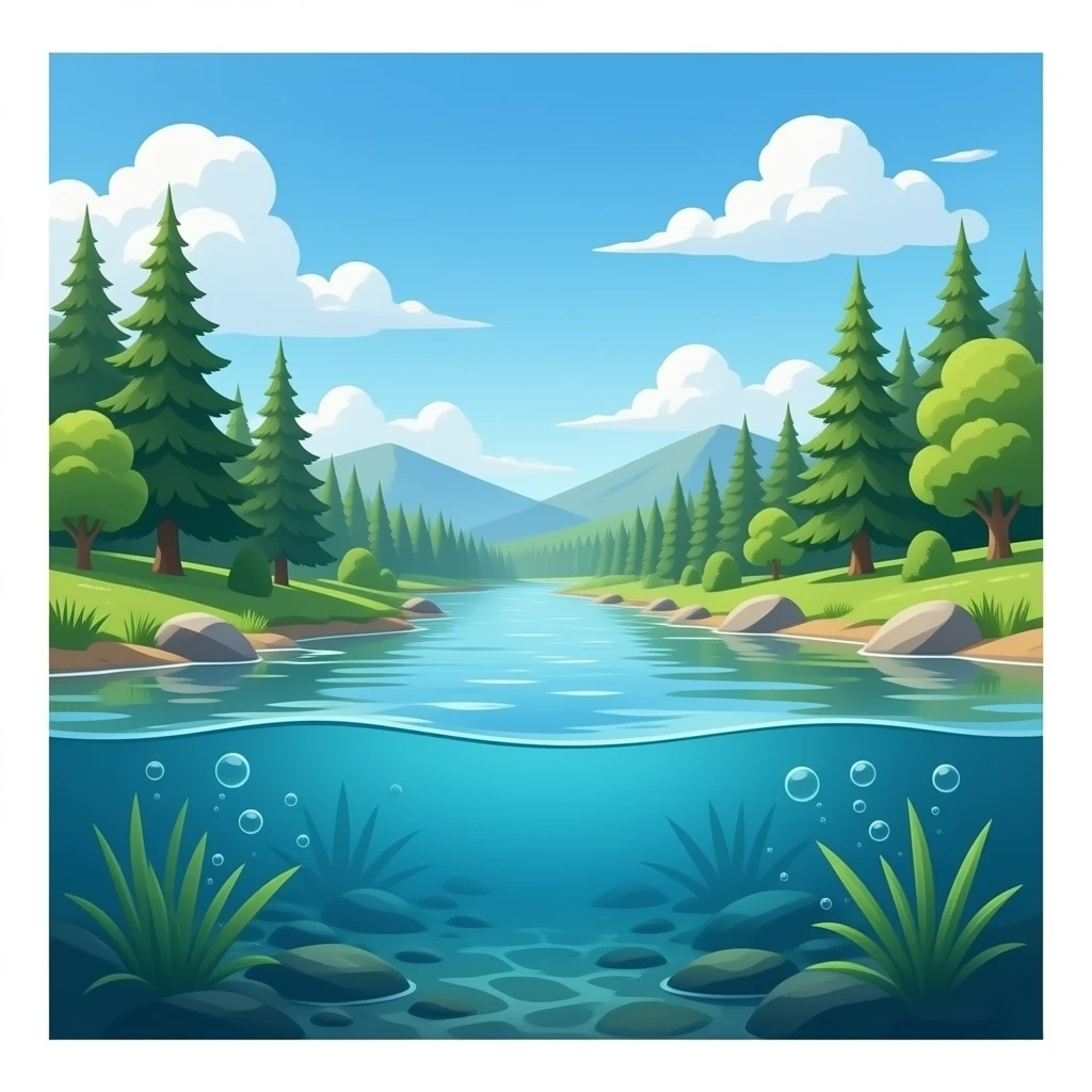River Water realistic underneath the river emoji