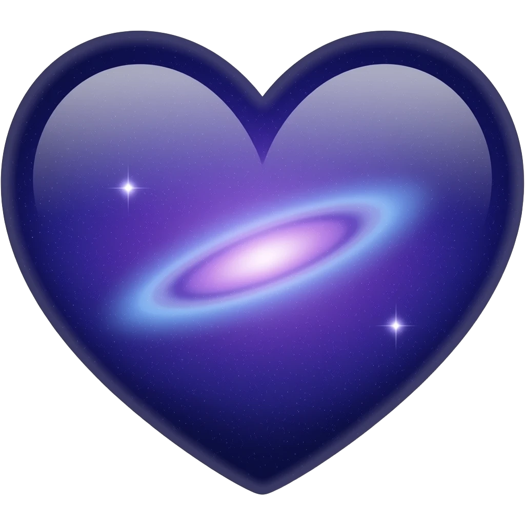Purple and blue galaxy heart emoji