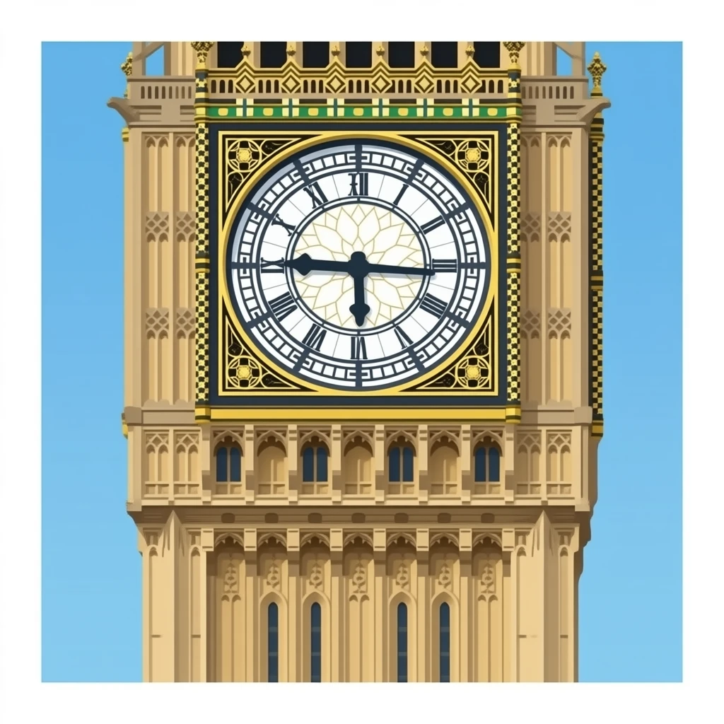 Big Ben clock tower, isolated, centered, single subject only, no background, no scenery, no skyline, no city view, no landscape, no extra objects, no text, detailed clock face, elegant stone tower, iconic London look emoji