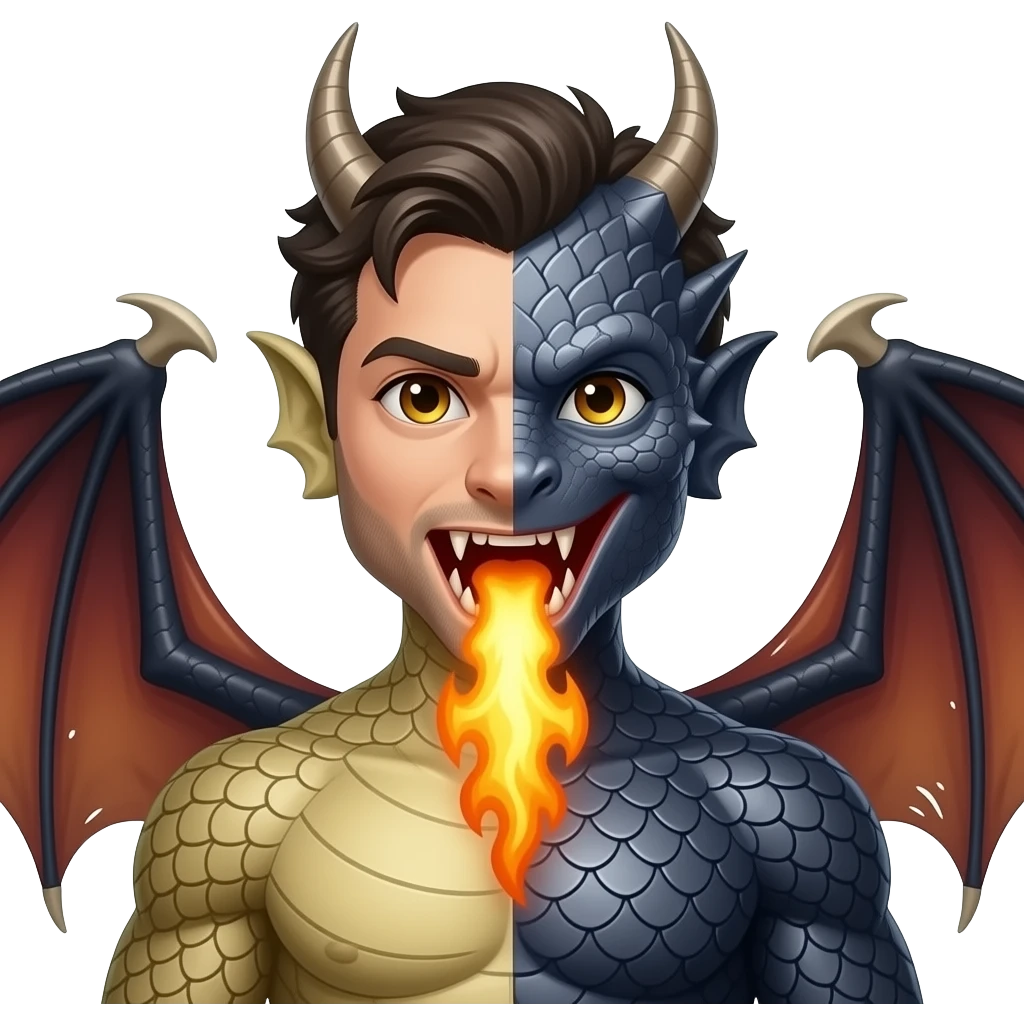 man who is part dragon emoji