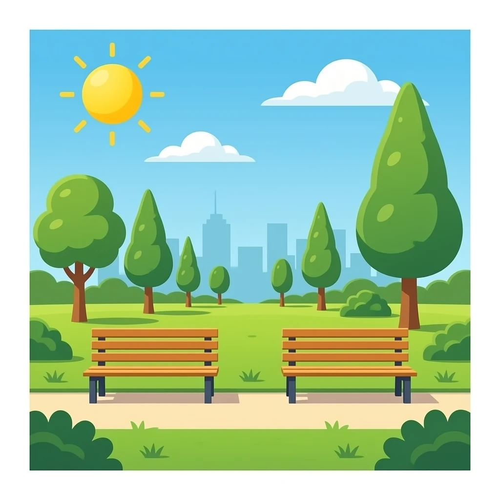 parque con bancos emoji