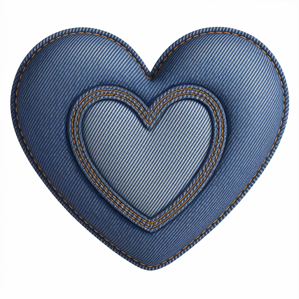 heart with a denim pattern emoji