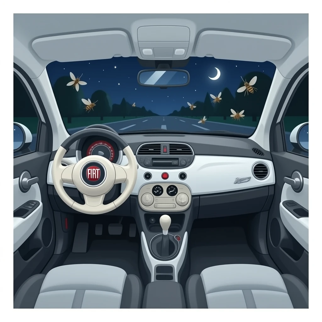 Stinky Smell Flies In The Fiat 500 emoji