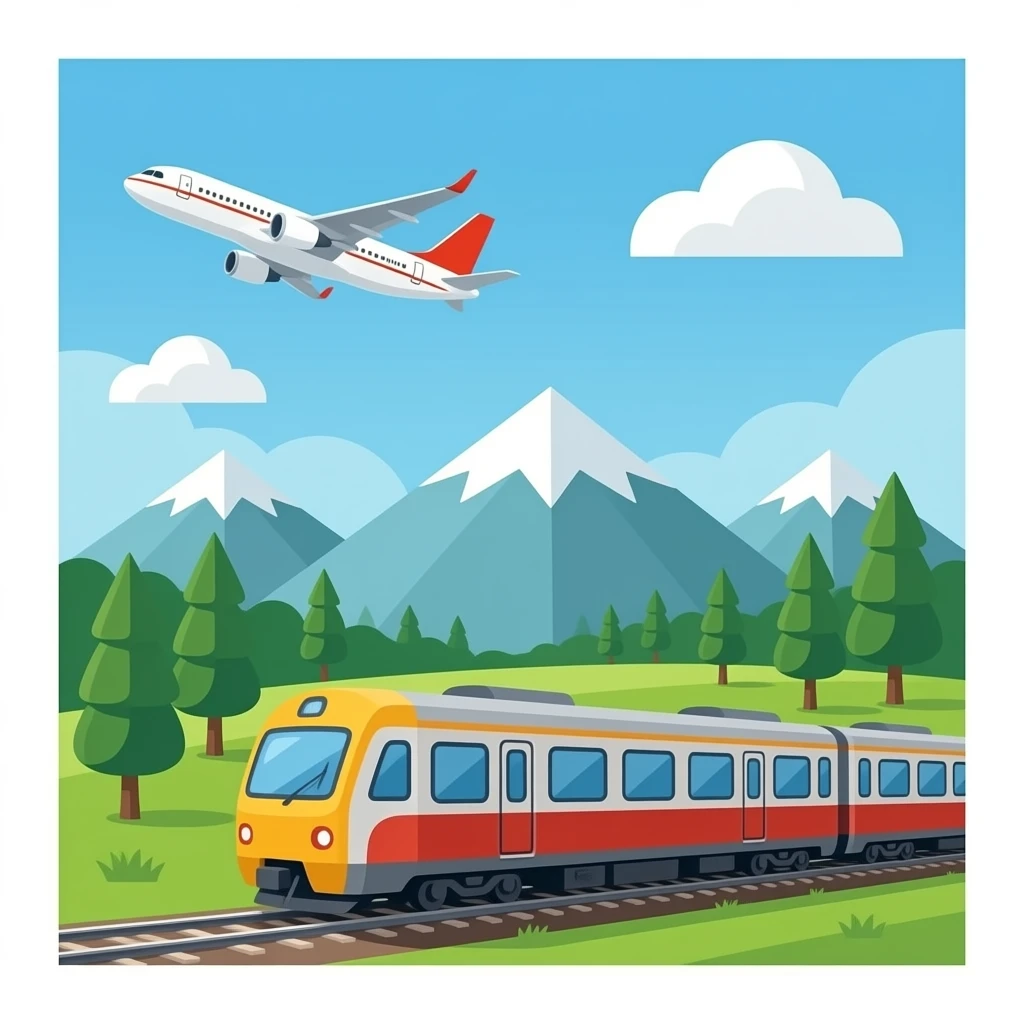 multimodal logistic with airplane and rail emoji