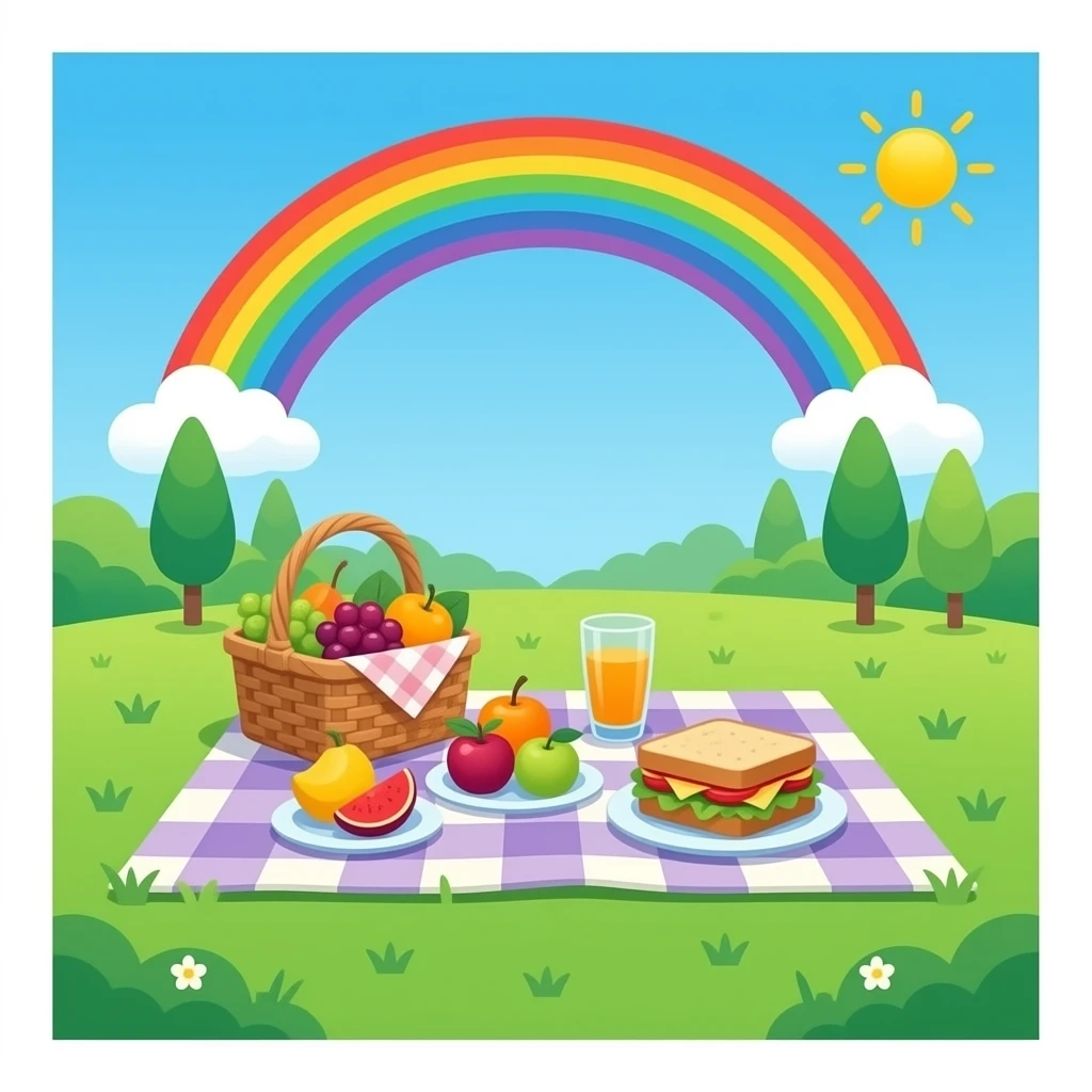 Rainbow picnic emoji
