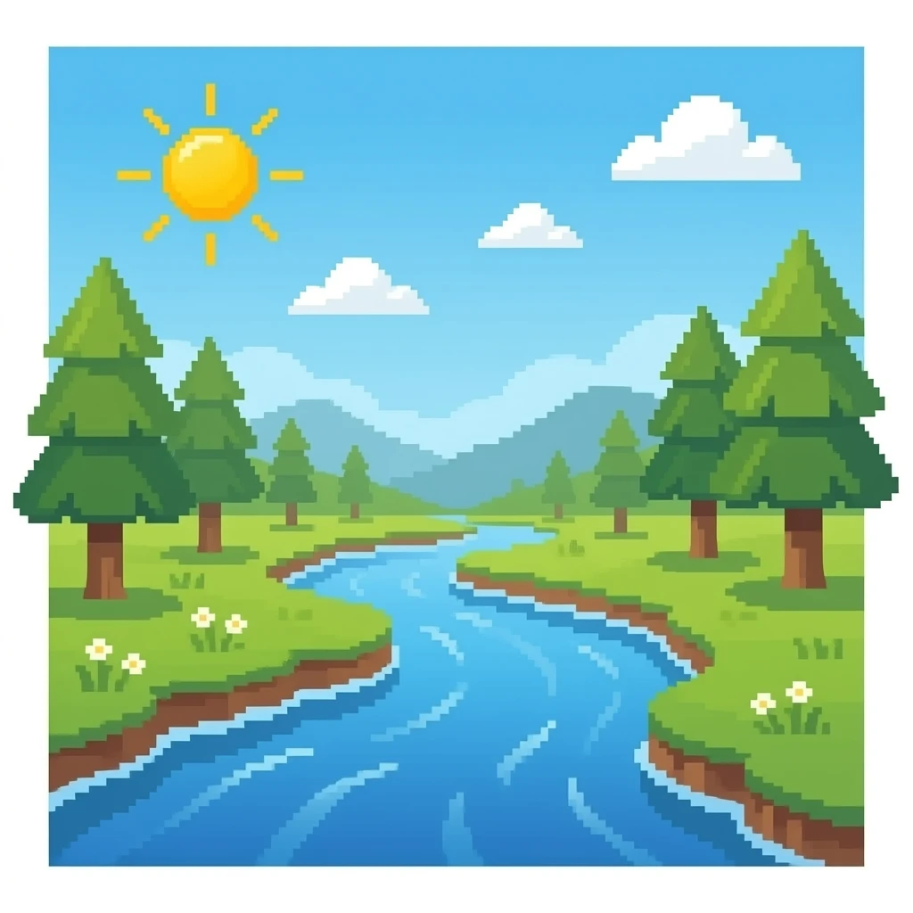 pixel flowing river emoji