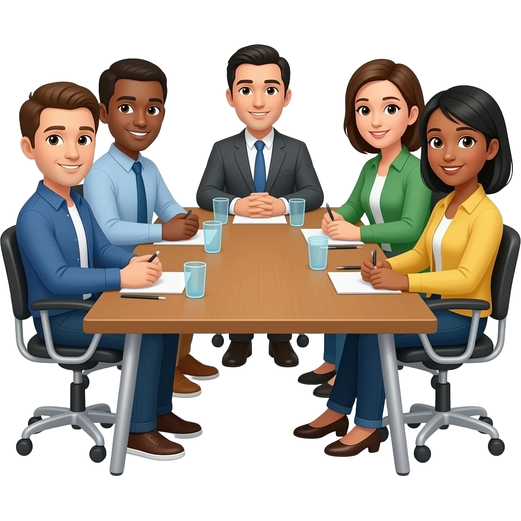 Casual diverse Meeting roundtable emoji