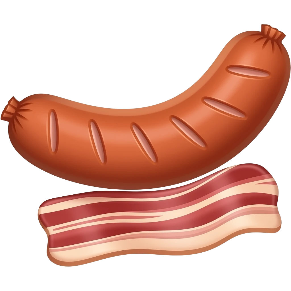 Cooked sausage and bacon emoji
