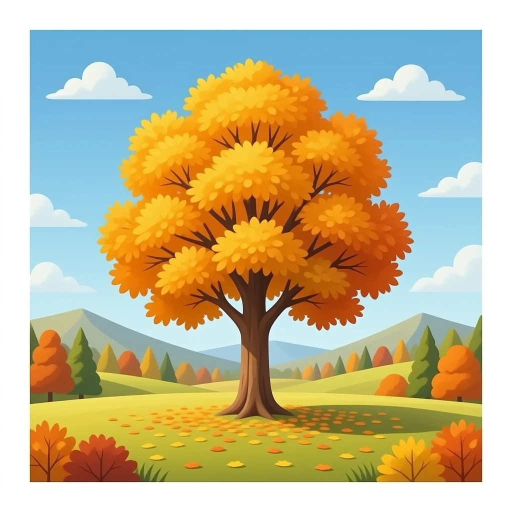 arbol en otoño emoji