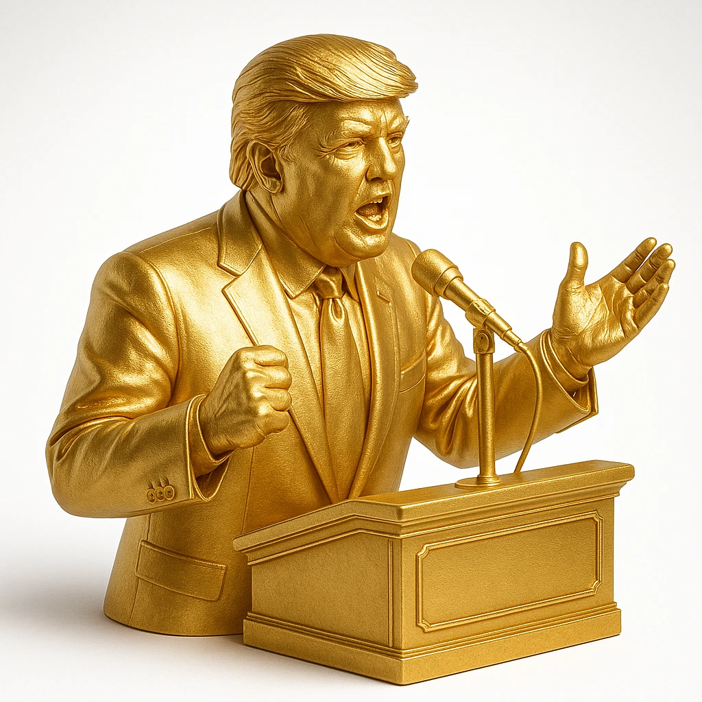 Donald Trump speaking at a rally emoji