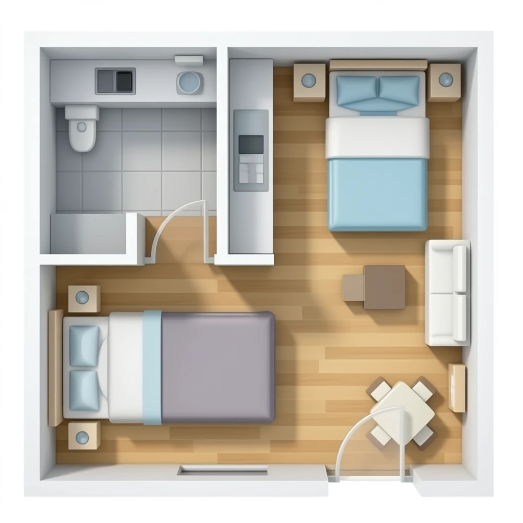 single bedroom floorplan emoji