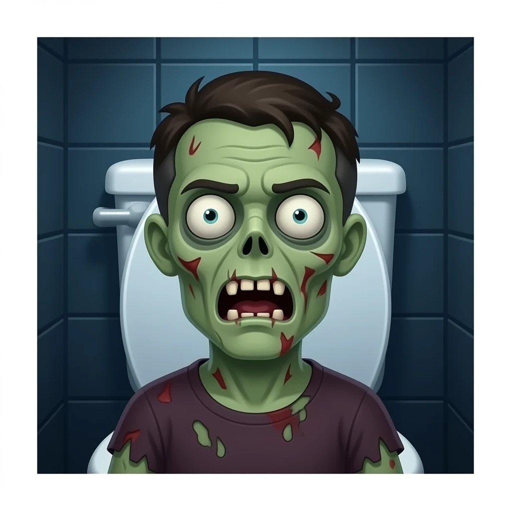 zombie en un retrete emoji