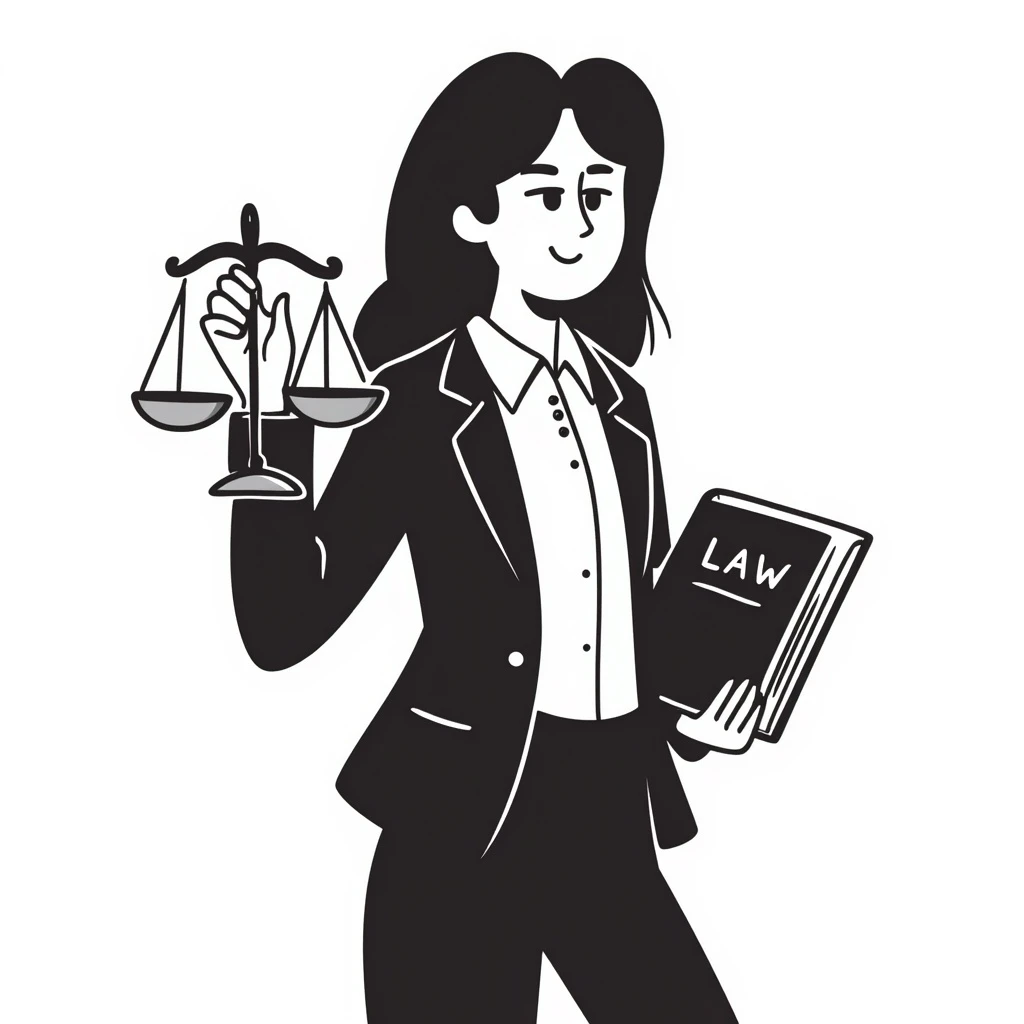 A female lawyer with a book and scales emoji
