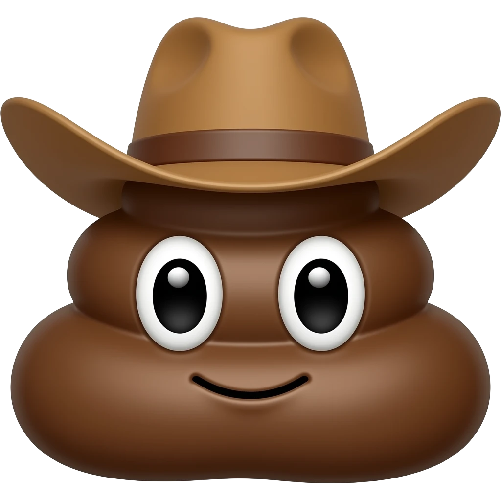 Cute 💩 with cowboy hat emoji