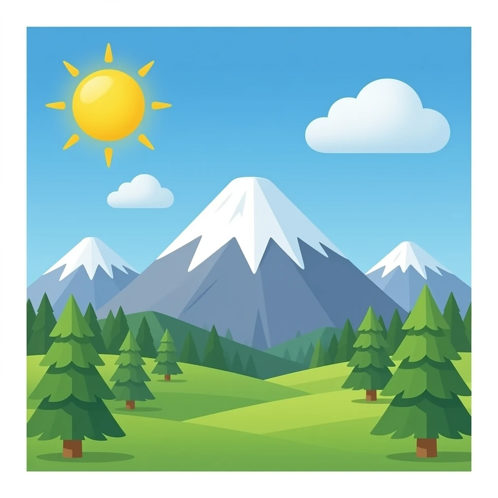 Snow Mountain no background emoji