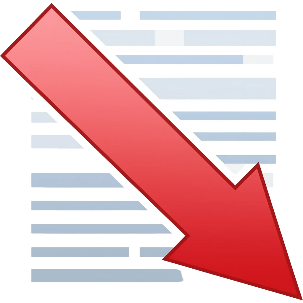 The arrow of the graph report, pointing down in the document (from top left to bottom right), smoothly descends (red) emoji