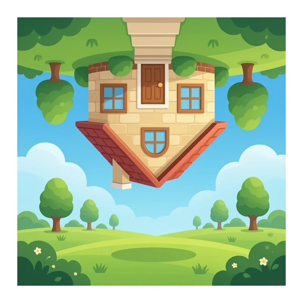 Upside down house emoji