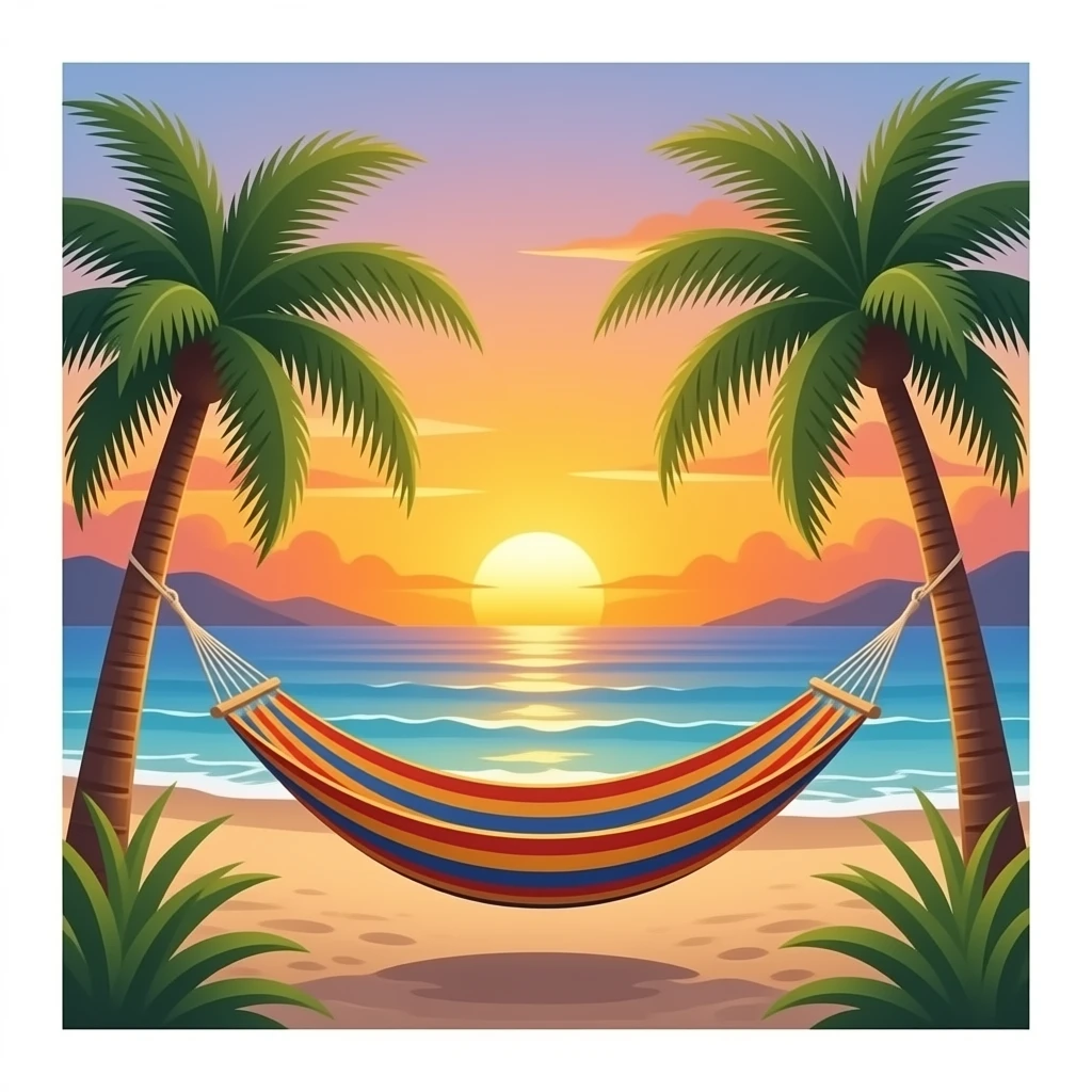beach sunset hammock emoji