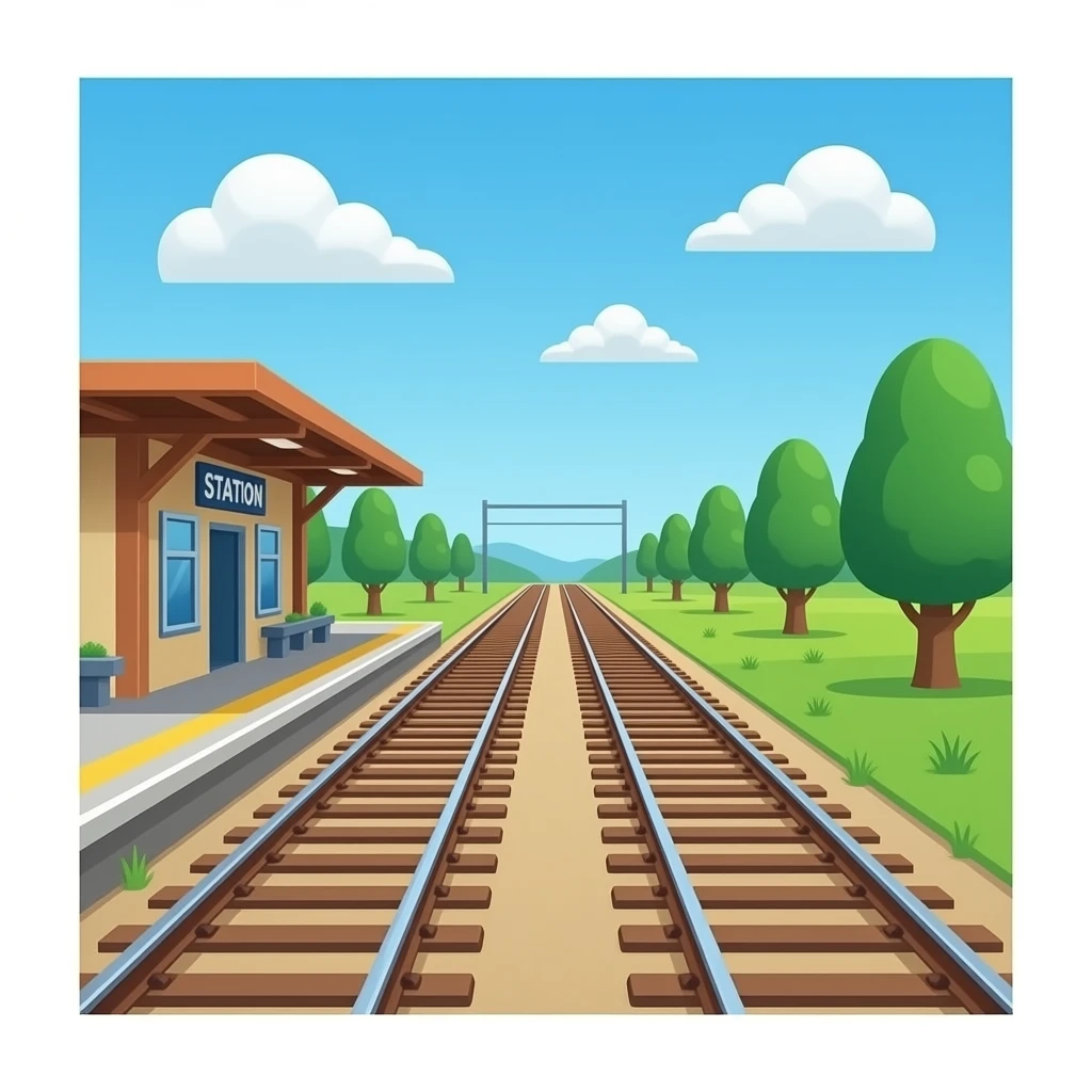 Train station without trains with 2 tracks called emoji station emoji