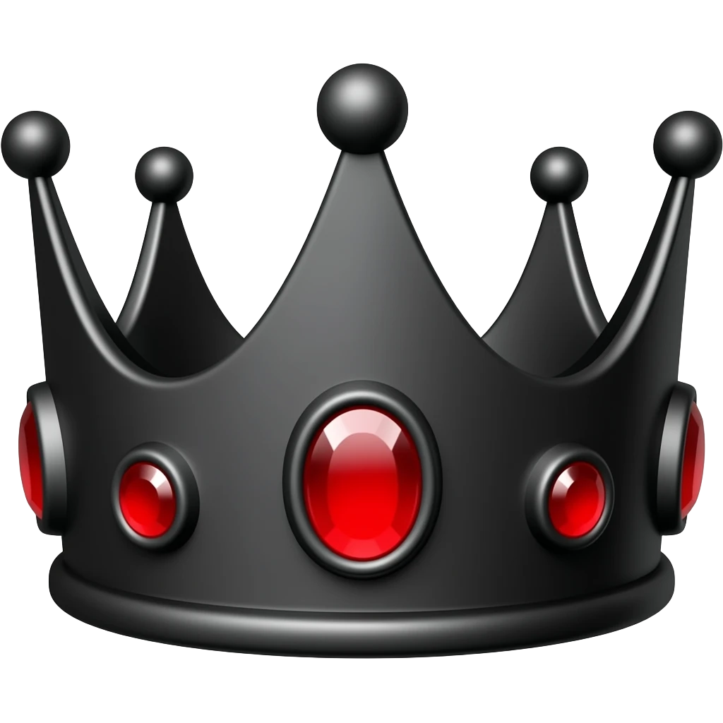 all black crown with red gems emoji