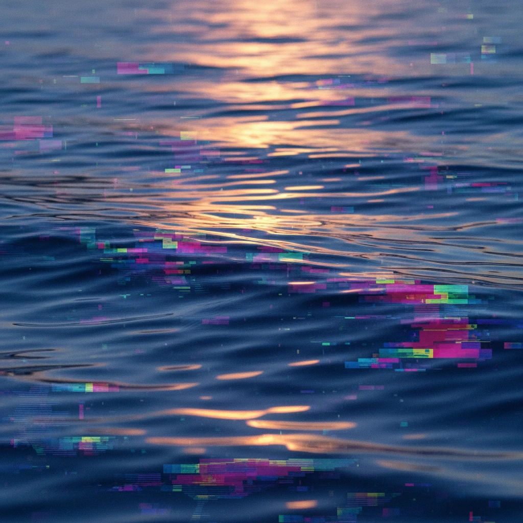 Glitch texture water  emoji