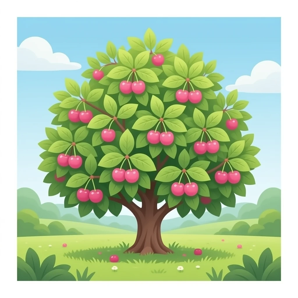 early cherries on the tree emoji