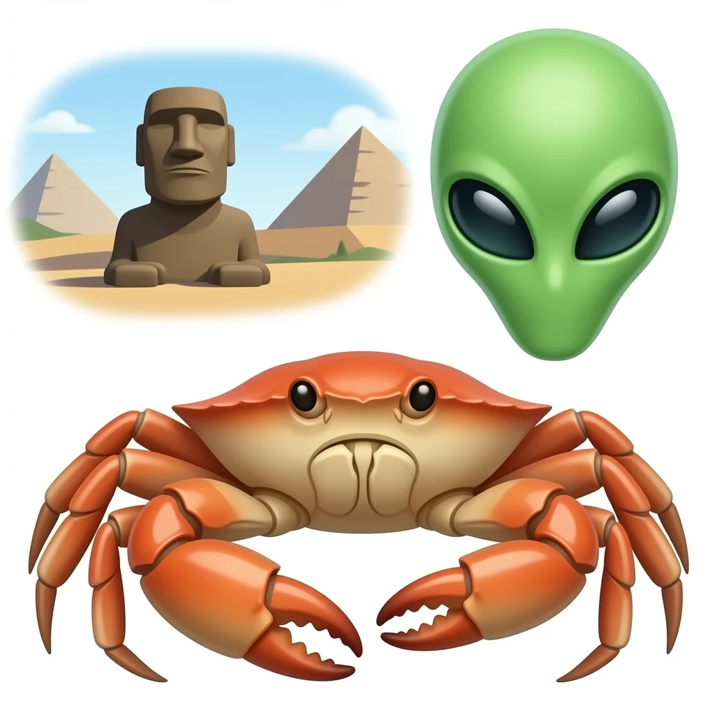 🕋🗿🦀👾 emoji