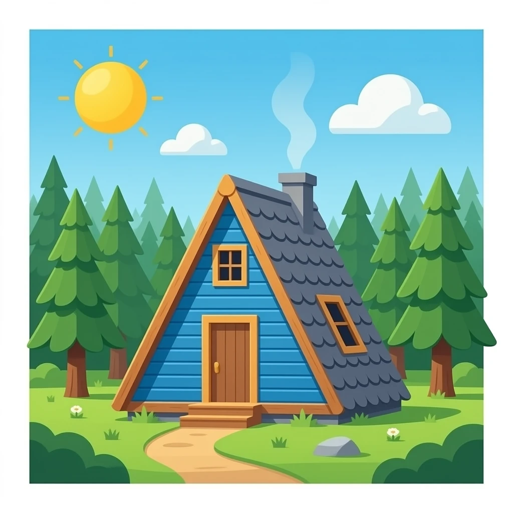 Blue Aframe in forest emoji
