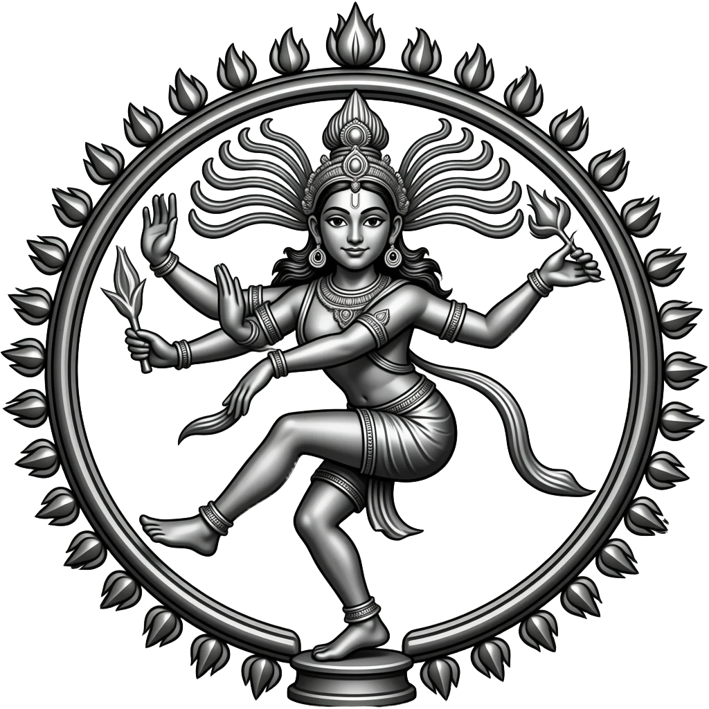 want antique shiv dance nataraj imogi black and white emoji