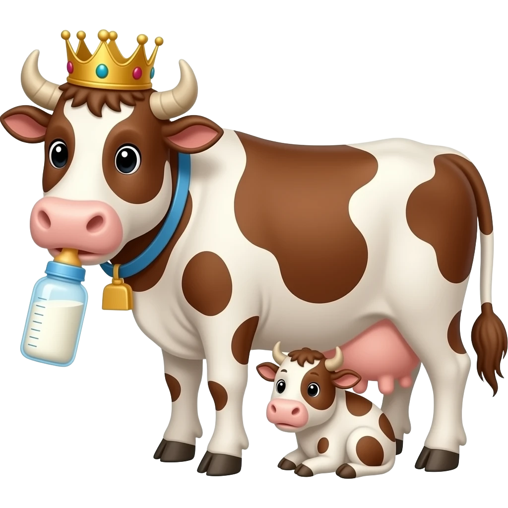 🐂 + 👑 / 🐄 + 🥛 / 🐄 + 🍼 emoji