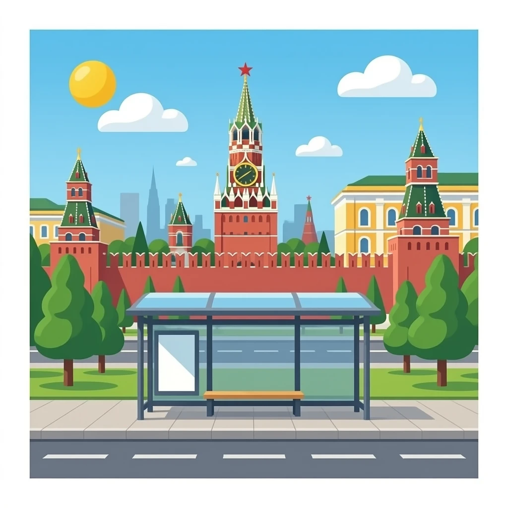 Moscow bus stop emoji
