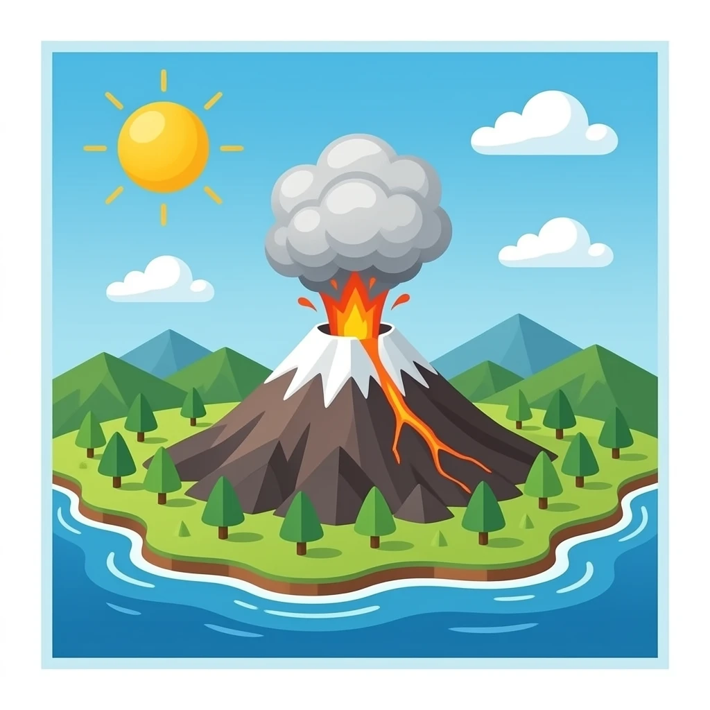 Krakatoa top view emoji