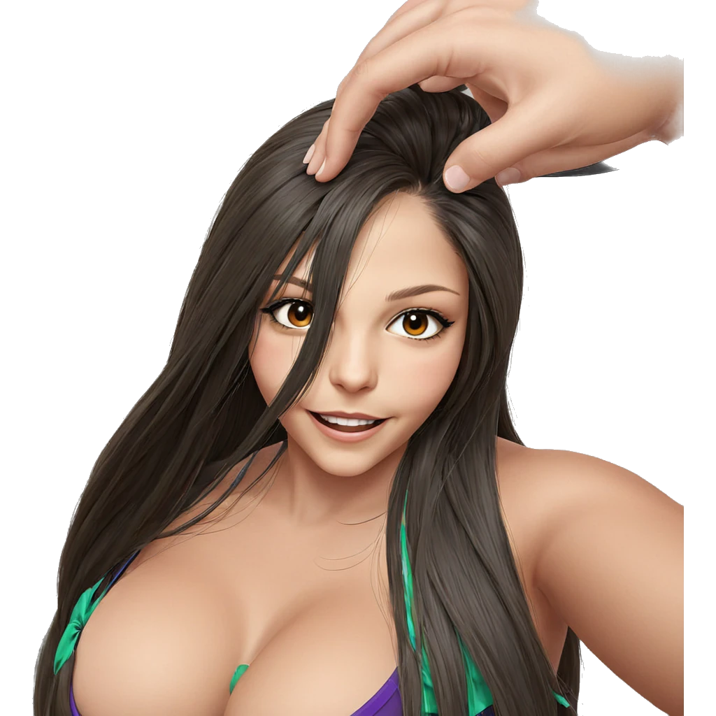 smiling girl with long hair emoji