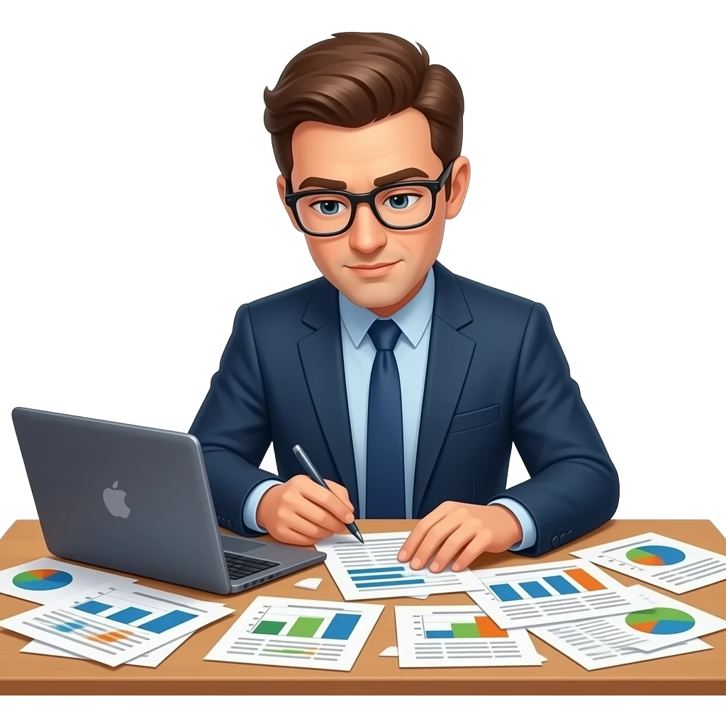 socia scientist collecting their messy data  focused looking down busy emoji