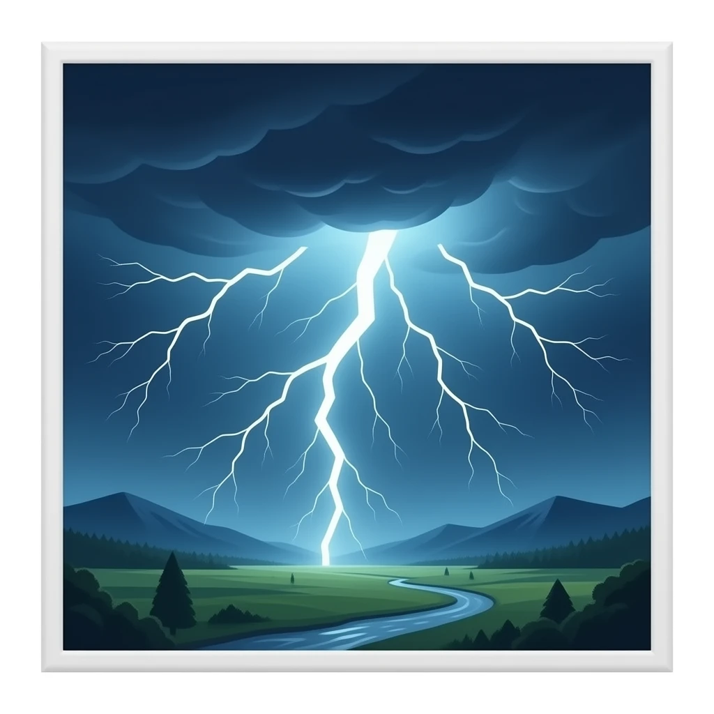 Powerfull Thunder and Lightning emoji