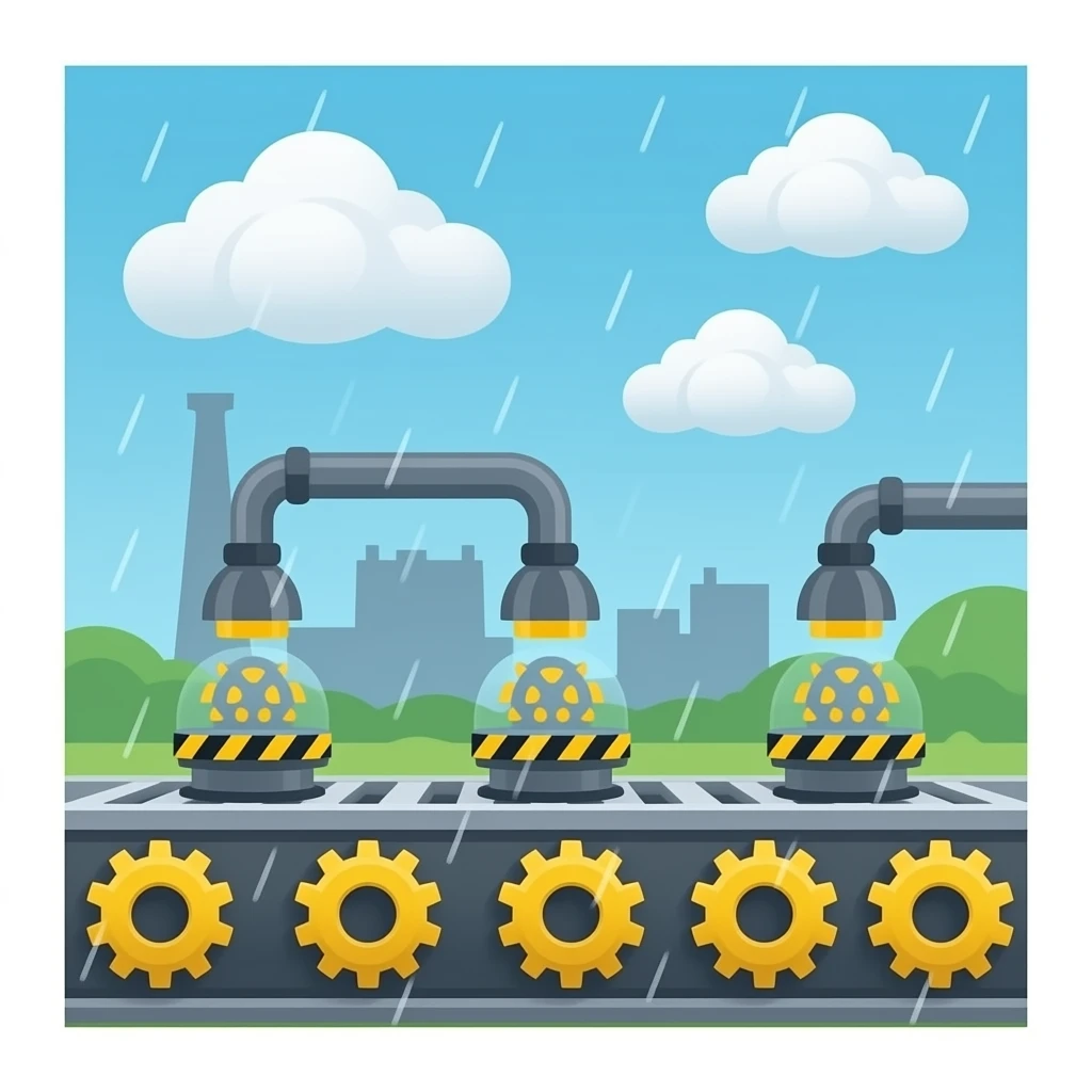 Factory conveyor with gears emoji