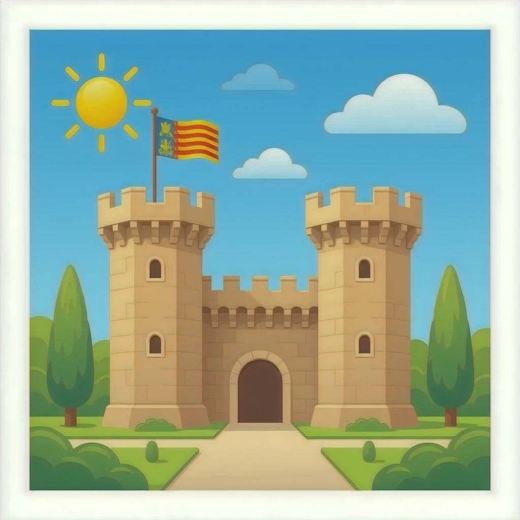 Torres de Serranos with valencia flag emoji