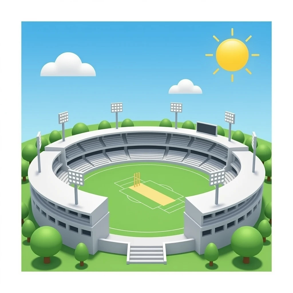 3D cricket stadium emoji