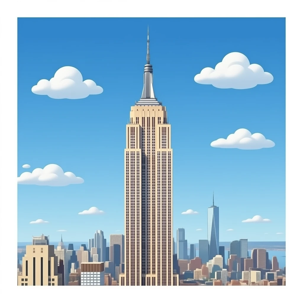 ultra realistic detailed new york empire state building emoji | AI ...