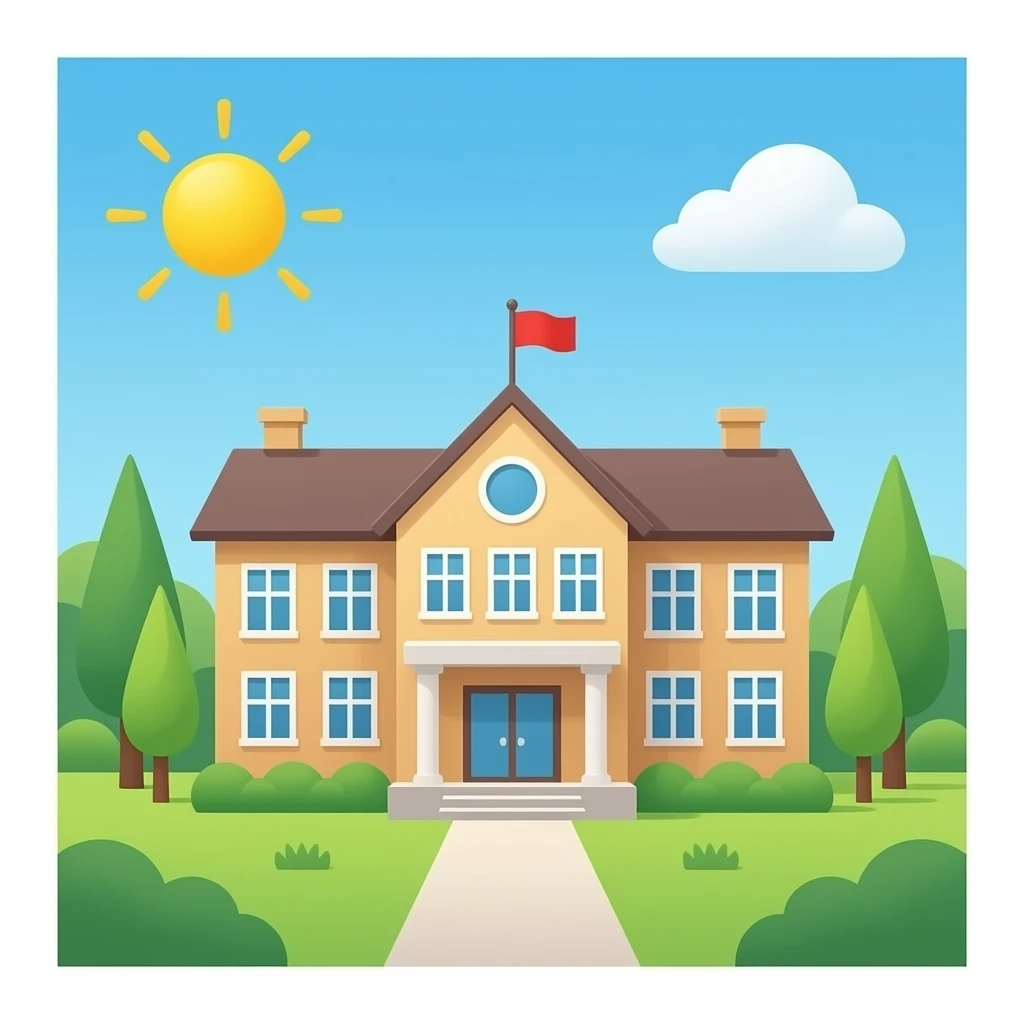 edificio escolar sin fondo emoji