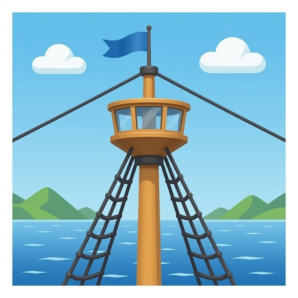 a crow's nest mantaining a lookout on a ship emoji
