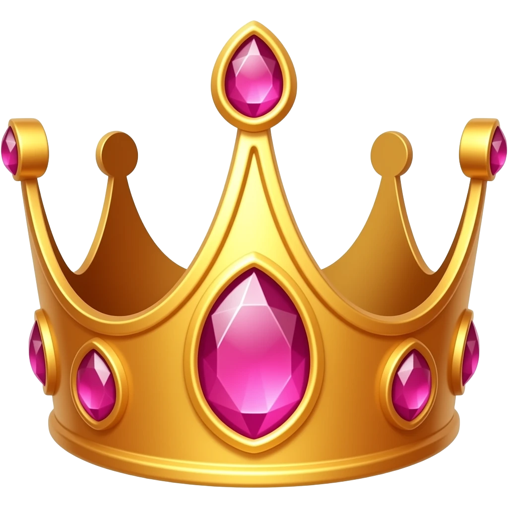 all red crown with pink gems emoji