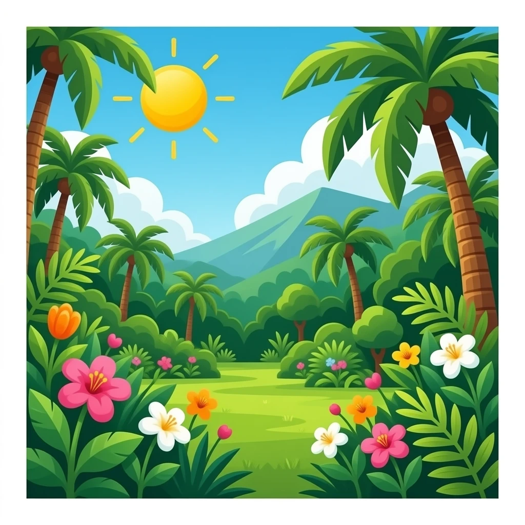 flowers in jungle emoji