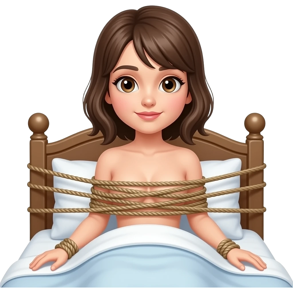 Girl tied to bed and stripped naked emoji