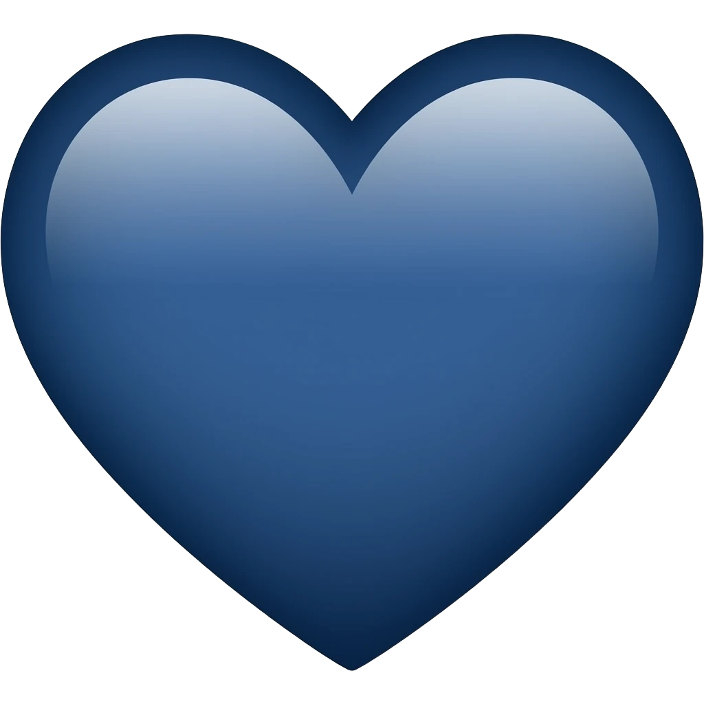navy blue heart iphone version emoji
