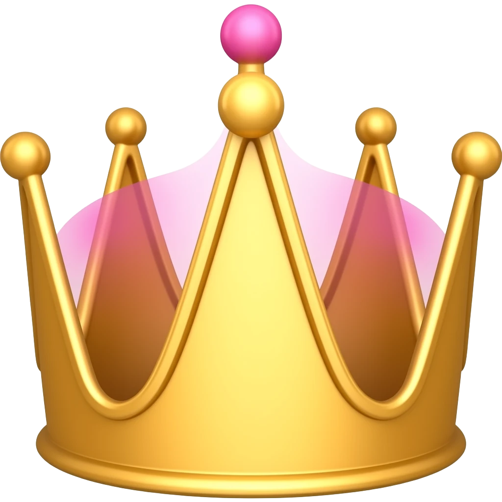 pink and yellow crown emoji